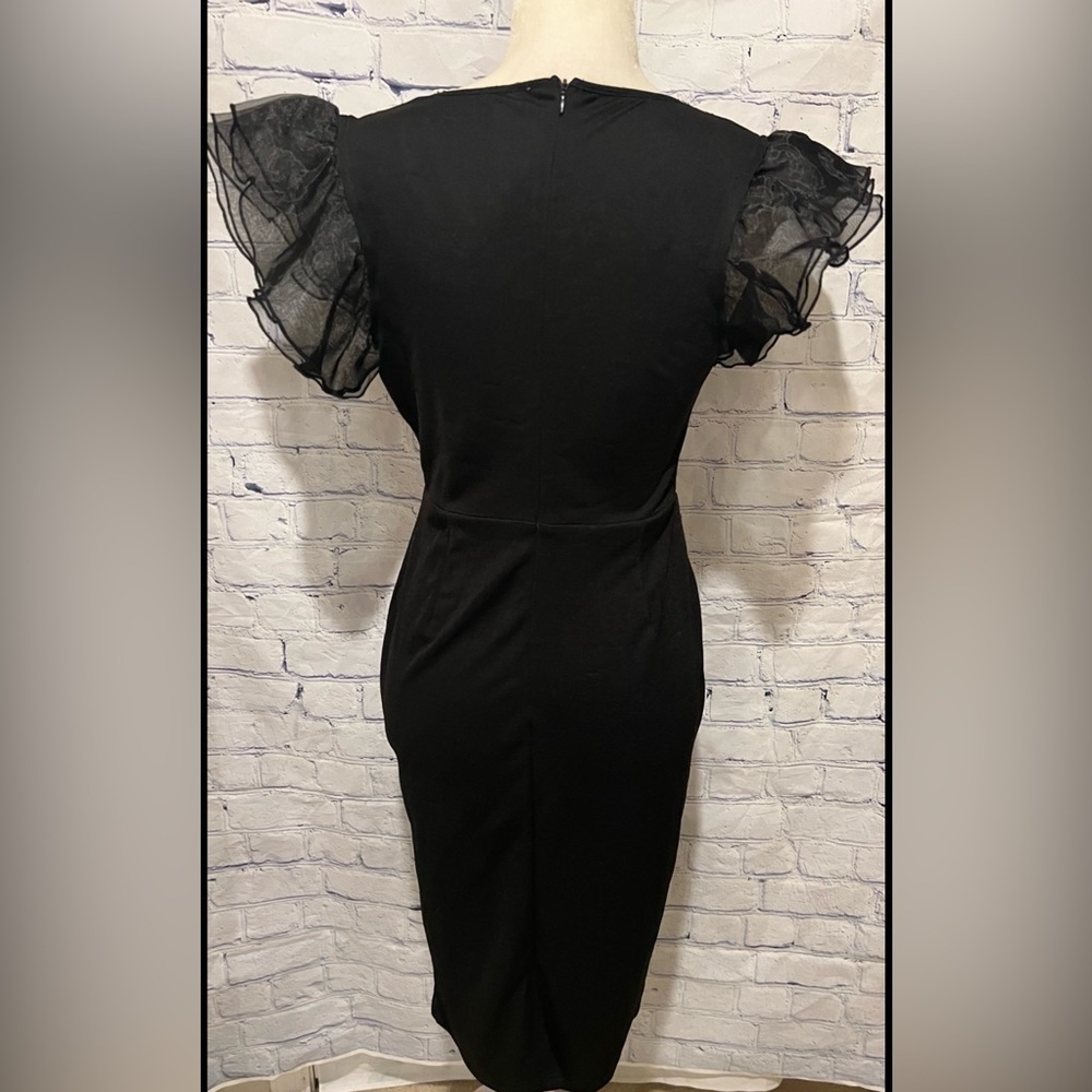 Interrupted Black Ladies Tulle Sleeve Dress - Size Medium - Picture 5 of 7